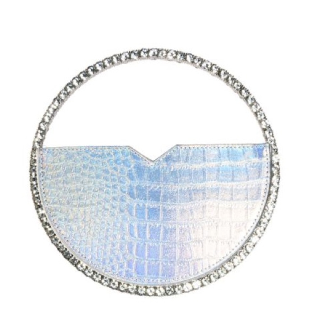 Glamorous Silver Diamond Clutch Bag